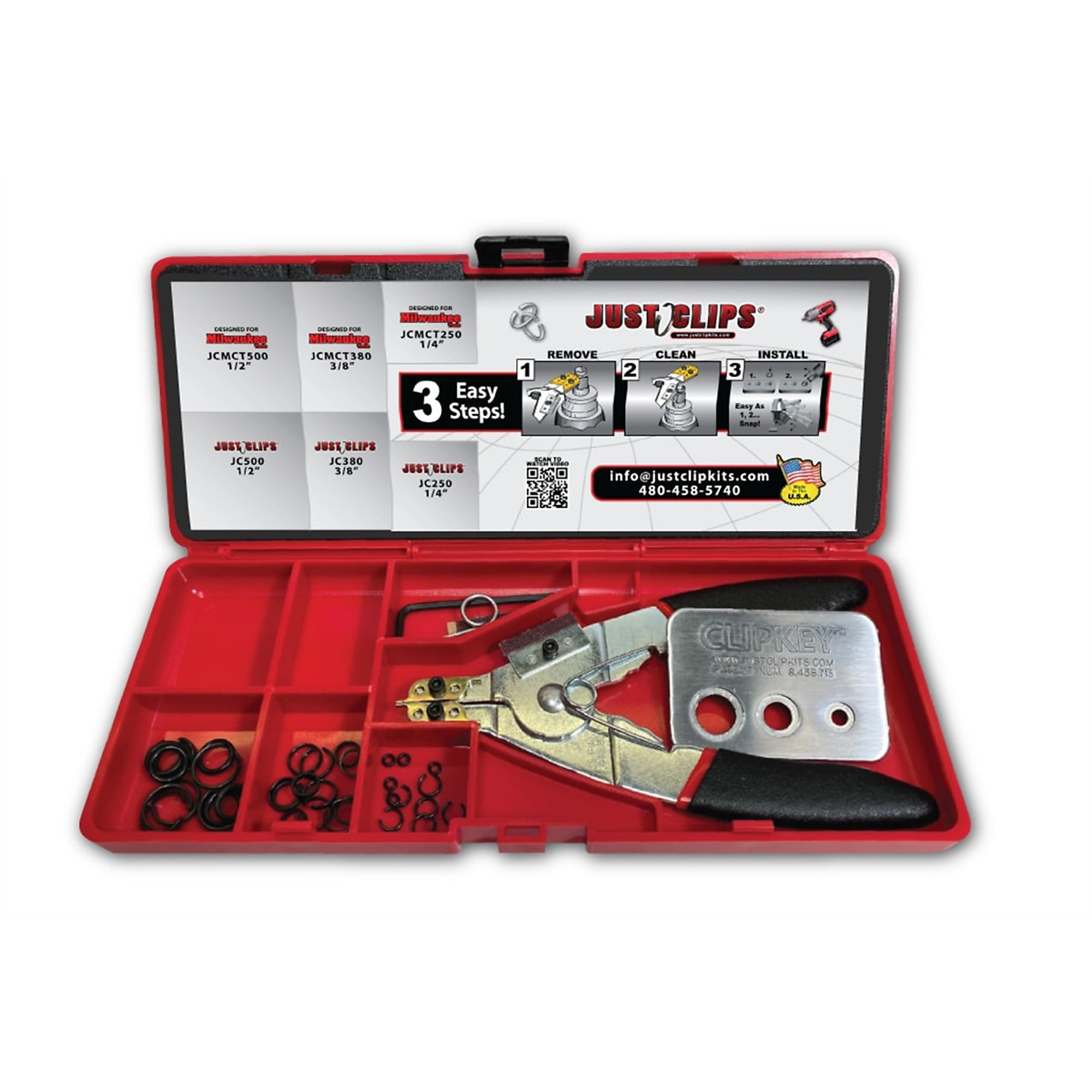 Just Clips Professional Tool Kit — Deluxe Camper/Van Brush, Model# JSCPTK-CK